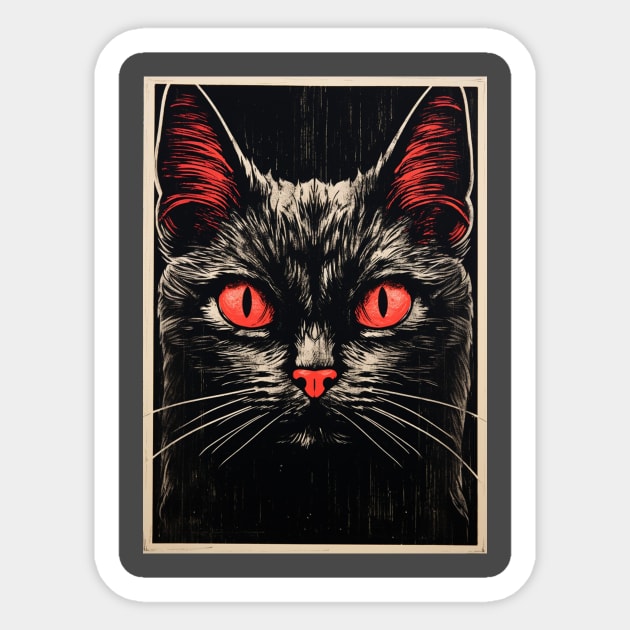 Black Cat Pocket Block Sticker by Nocturnal Designs